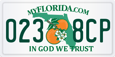 FL license plate 0238CP