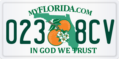 FL license plate 0238CV