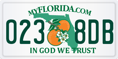 FL license plate 0238DB