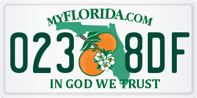 FL license plate 0238DF