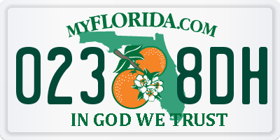 FL license plate 0238DH
