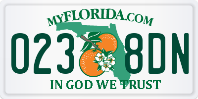 FL license plate 0238DN