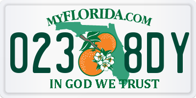 FL license plate 0238DY