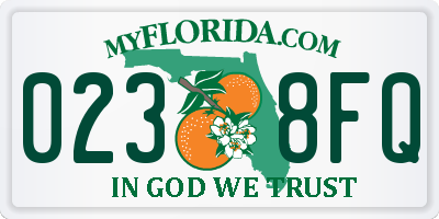 FL license plate 0238FQ