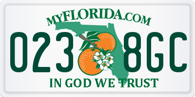 FL license plate 0238GC