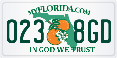 FL license plate 0238GD