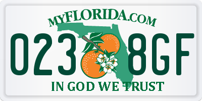 FL license plate 0238GF