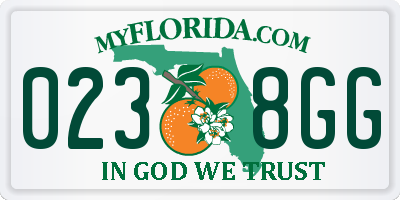 FL license plate 0238GG