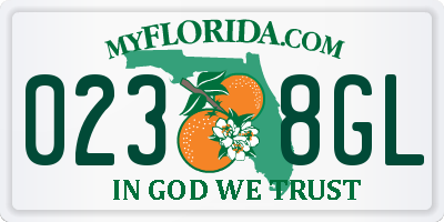 FL license plate 0238GL