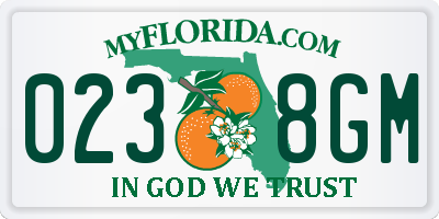 FL license plate 0238GM