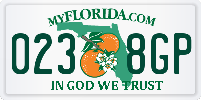 FL license plate 0238GP