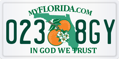 FL license plate 0238GY