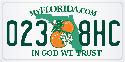 FL license plate 0238HC