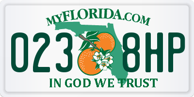 FL license plate 0238HP