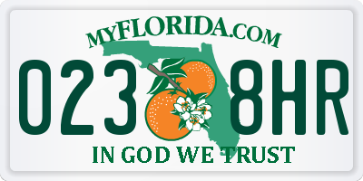 FL license plate 0238HR