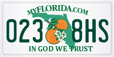 FL license plate 0238HS