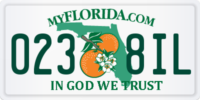 FL license plate 0238IL