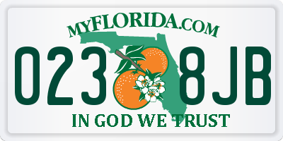 FL license plate 0238JB