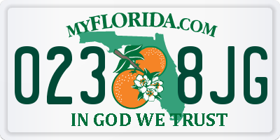 FL license plate 0238JG