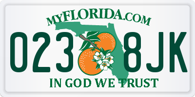 FL license plate 0238JK