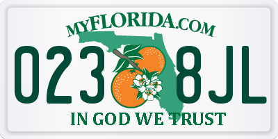 FL license plate 0238JL