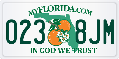 FL license plate 0238JM