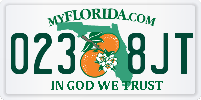 FL license plate 0238JT