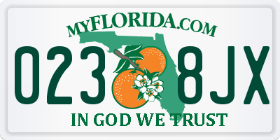 FL license plate 0238JX