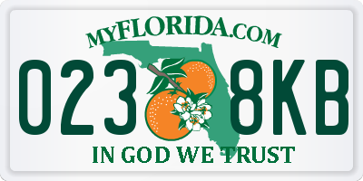FL license plate 0238KB