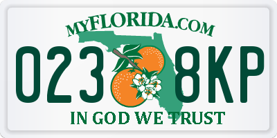FL license plate 0238KP