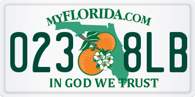 FL license plate 0238LB