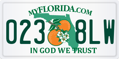 FL license plate 0238LW
