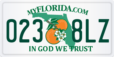 FL license plate 0238LZ