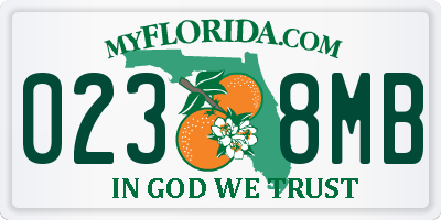 FL license plate 0238MB
