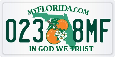 FL license plate 0238MF