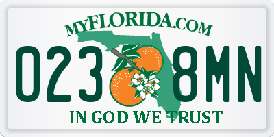 FL license plate 0238MN