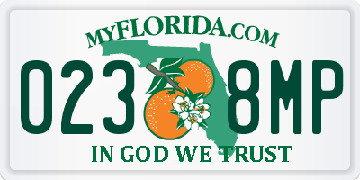 FL license plate 0238MP