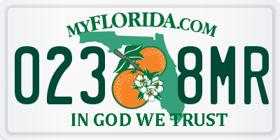 FL license plate 0238MR