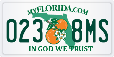 FL license plate 0238MS