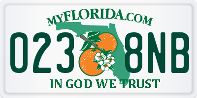 FL license plate 0238NB
