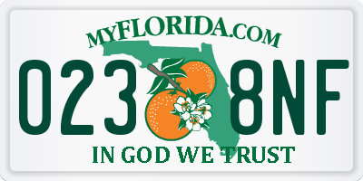 FL license plate 0238NF