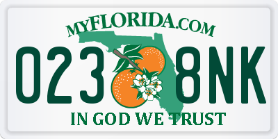 FL license plate 0238NK