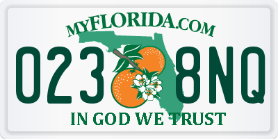 FL license plate 0238NQ