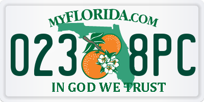 FL license plate 0238PC