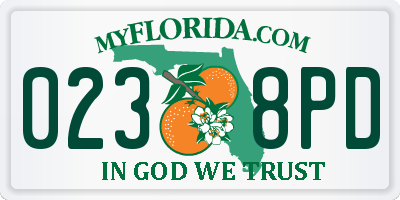 FL license plate 0238PD