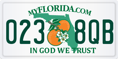 FL license plate 0238QB