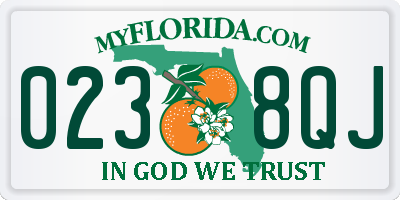 FL license plate 0238QJ
