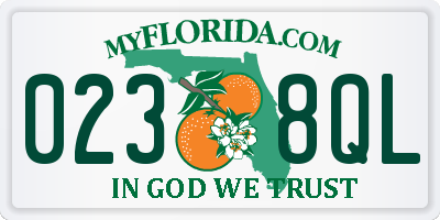 FL license plate 0238QL