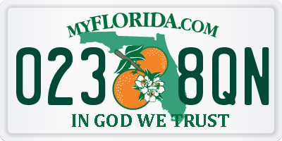 FL license plate 0238QN