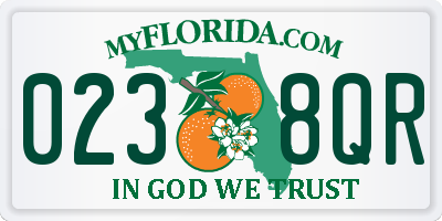 FL license plate 0238QR